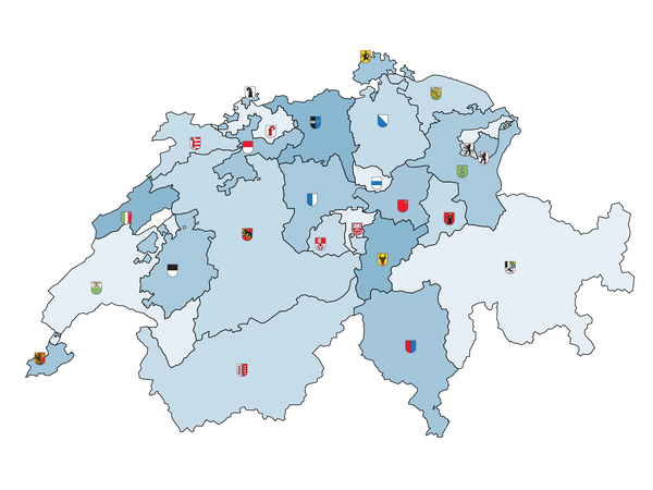 Carte des cantons suisses