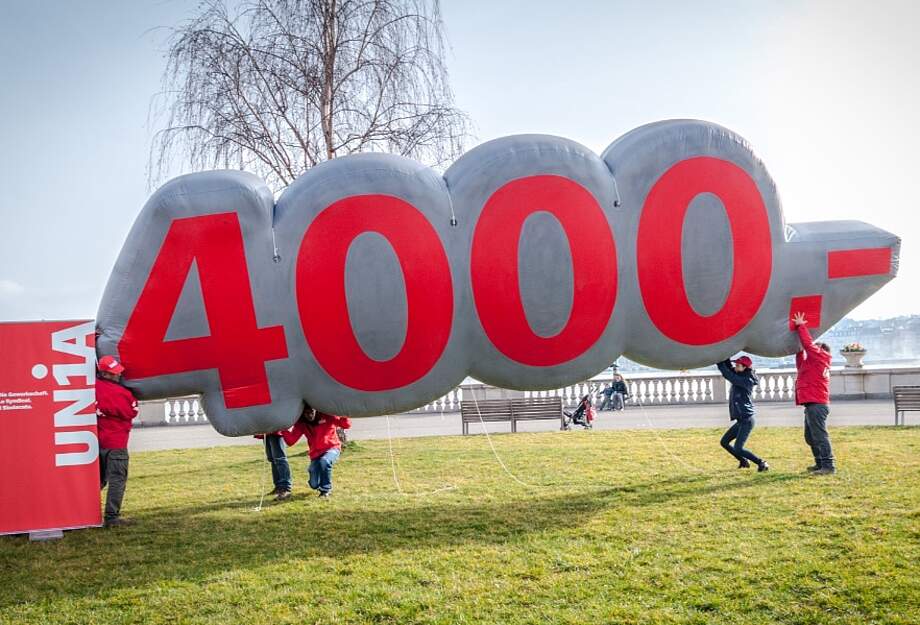Image d'archive de la campagne pour le salaire minimum à Genève