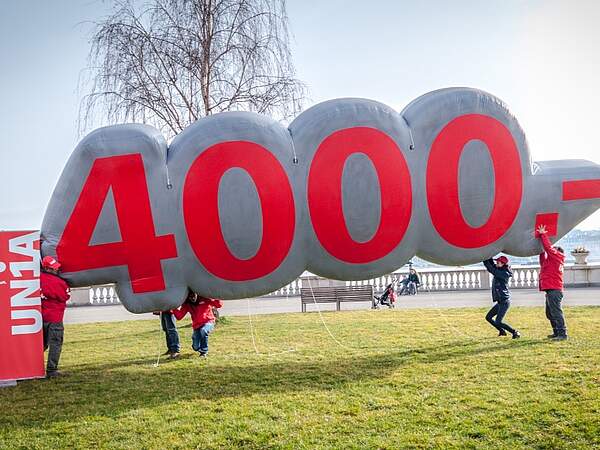 Image d'archive de la campagne pour le salaire minimum à Genève