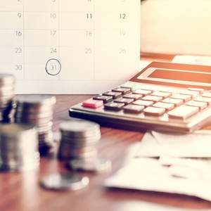 Calculatrice, argent, calendrier