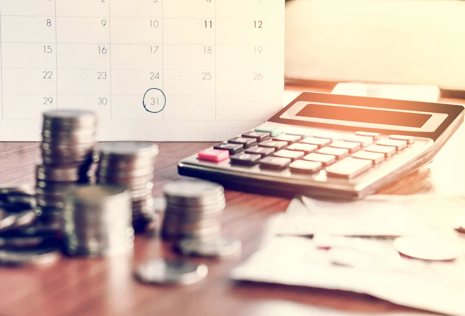 Échéances de paiement Calculatrice, argent, calendrier
