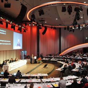 Vue d'ensemble du congrès de l'USS 2018 au Kursaal à Berne