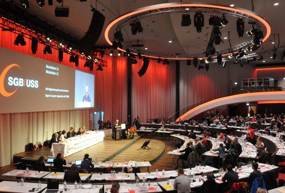 Congrès de l'USS 2018 Vue d'ensemble du congrès de l'USS 2018 au Kursaal à Berne