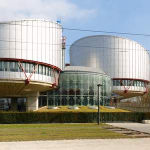 Vue extérieure de la Cour européenne des droits de l'homme