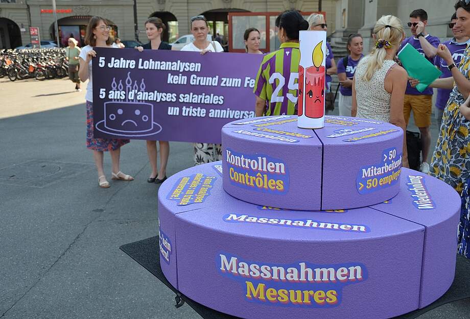 Photo du « gâteau » pour le triste anniversaire des analyses sur l'égalité salariale