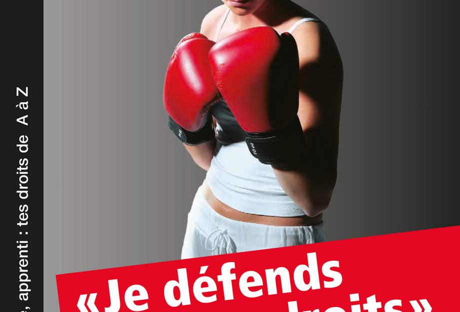 Je défends mes droits Page titre de la brochure pous les apprenti-e-s