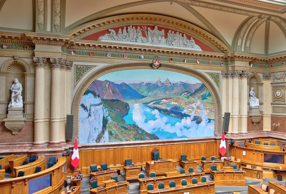 Salle du Conseil national Vue intérieure du Parlement