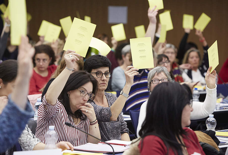 Voration au Congrès des femmes de l'USS 2018 à l'Union postale universelle à Berne