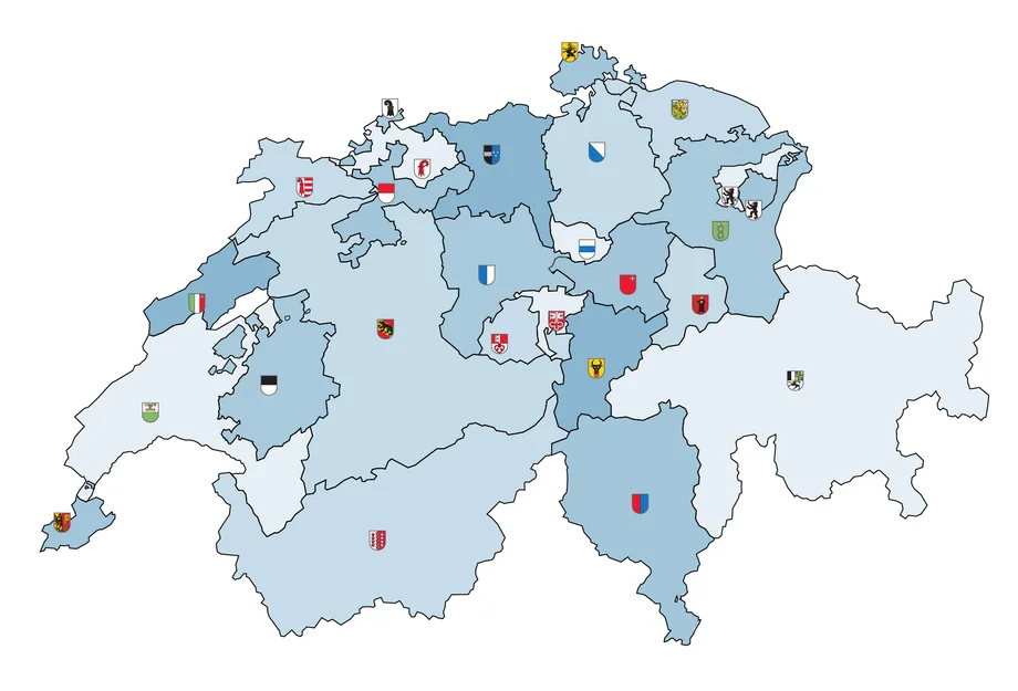 Carte des cantons suisses Carte des cantons suisses