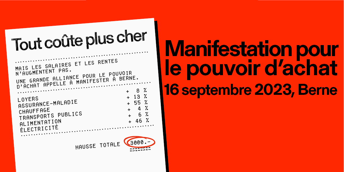 Manifestation pour le pouvoir d'achat - 16 septembre 2023 à Berne
