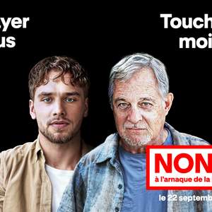 Deux hommes qui disent : Payer plus, toucher moins ? Non à l'arnaque de la LPP