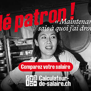 Hé patron, maintenant je sais à quoi j'ai droit, dit une jeunne travailleuse